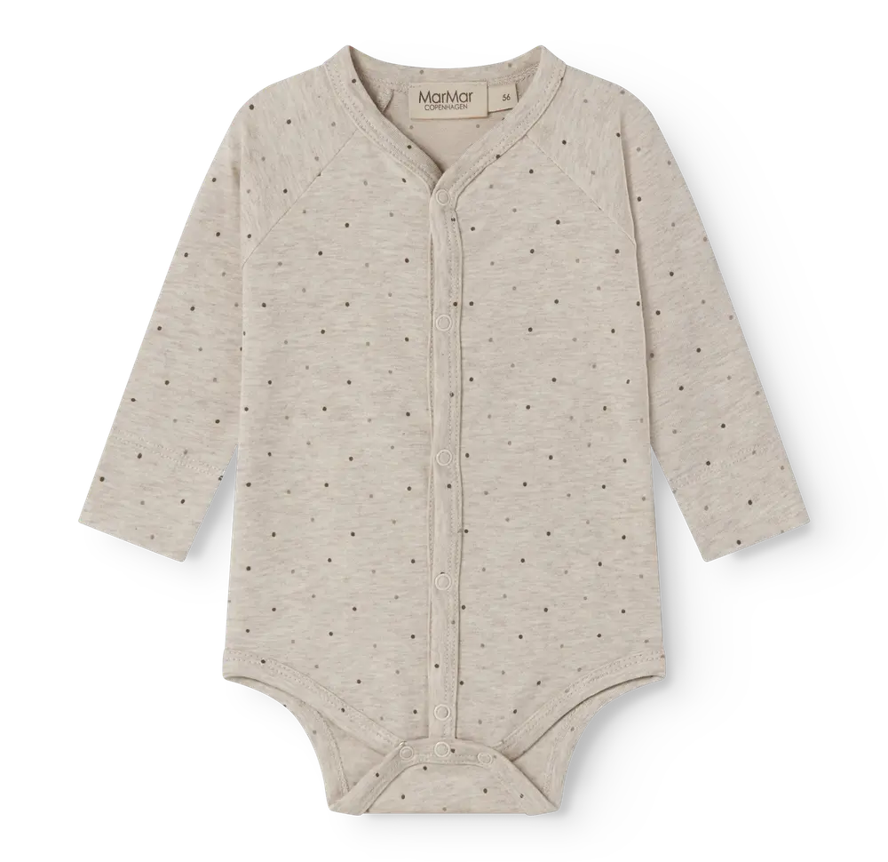 Bruno Langærmet Body - Beige Mel Dot - 68/6 MDR.