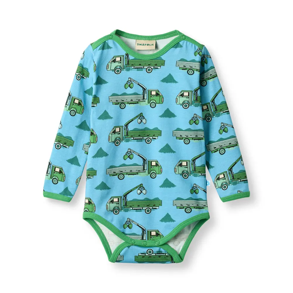 Elstar Langærmet Body - Lastbiler - Pool Blue - 80