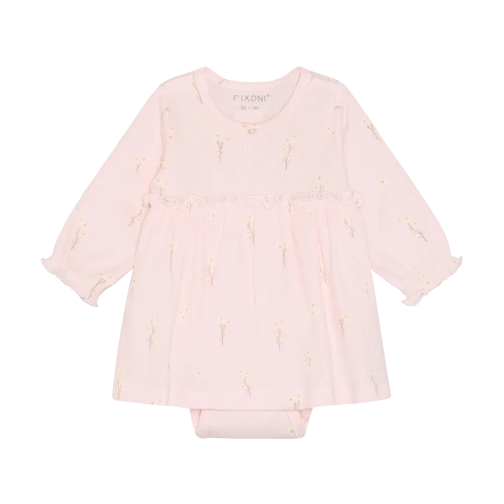 Langærmet Rib Body kjole - Potpourri - 74