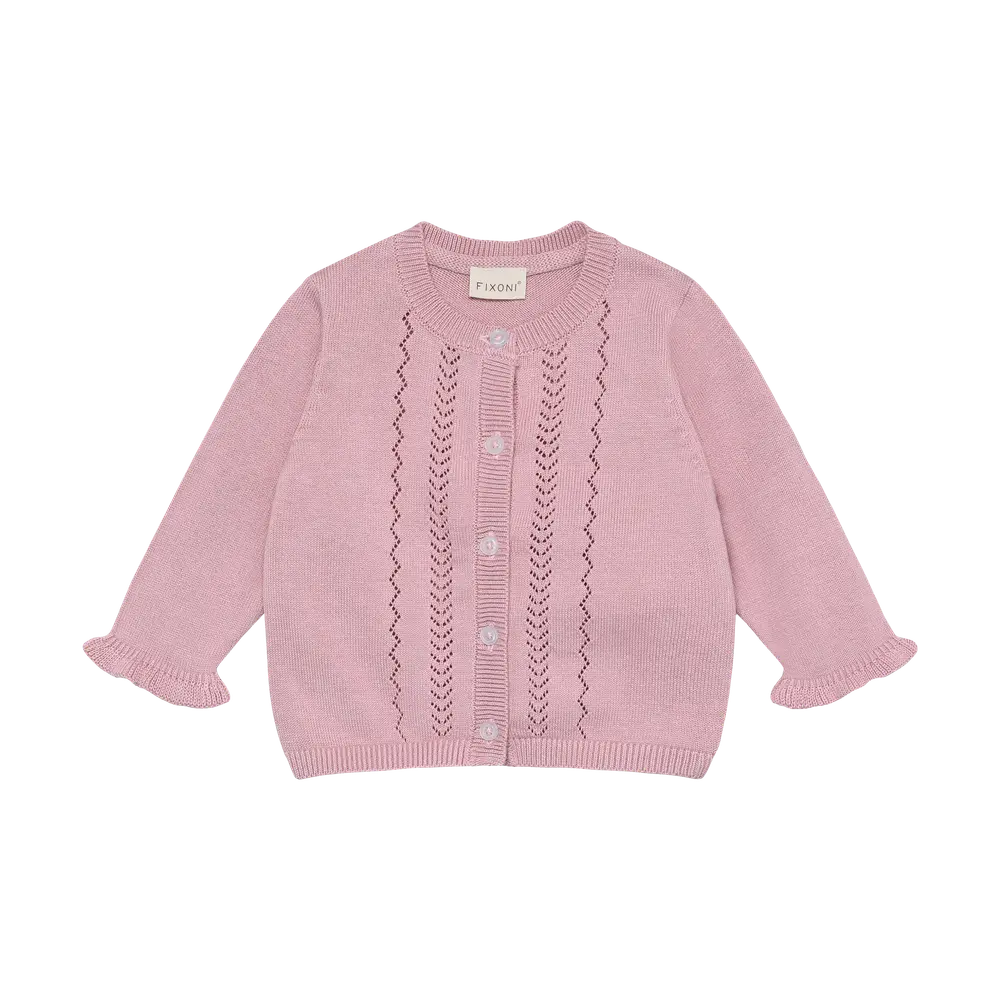 Strikket Cardigan - Bleached Mauve - 56