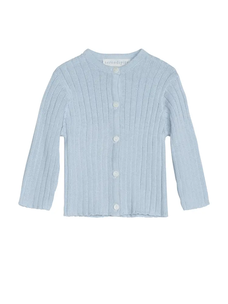 Rib Cardigan - Lyseblå - 62