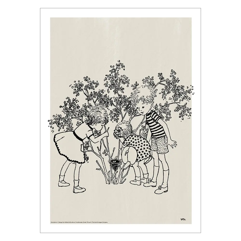 Plakat - Astrid Lindgren - Lotta - fugle rede 50x70