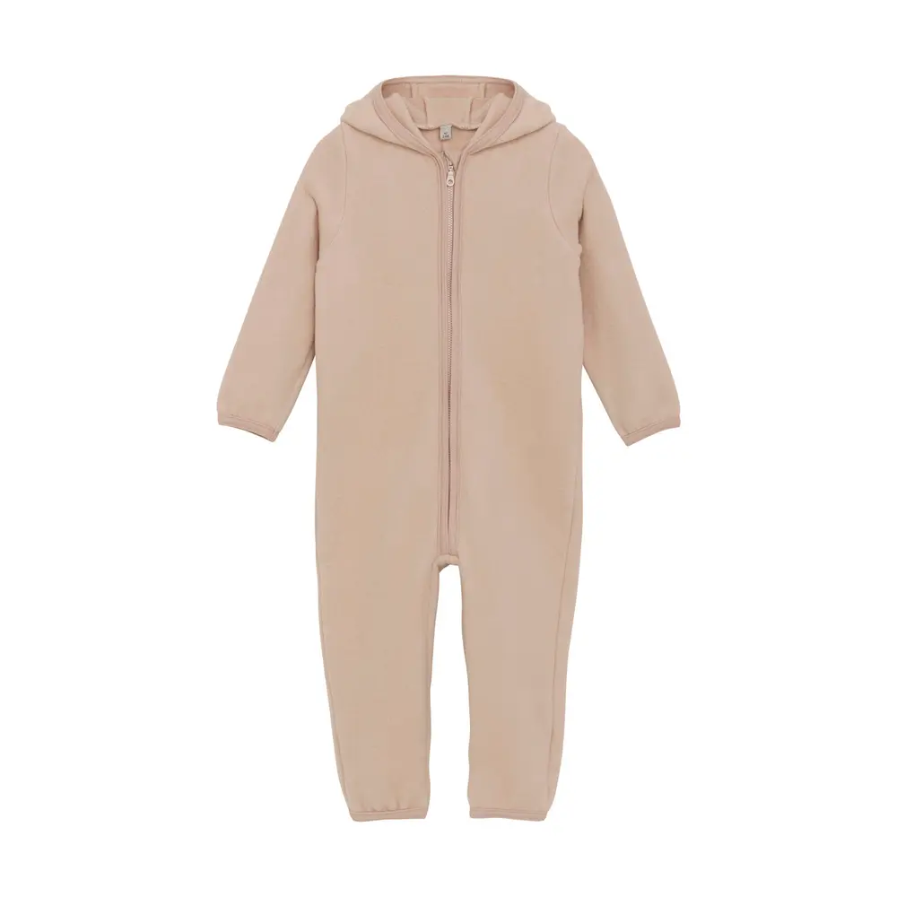 Køredragt m. ører Uld Fleece - Mahogany Rose - 80