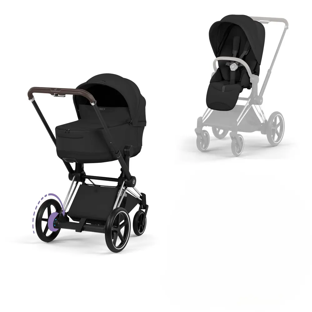 Cybex e-Priam Kombivogn - Style - Sepia Black/Chrome Brown