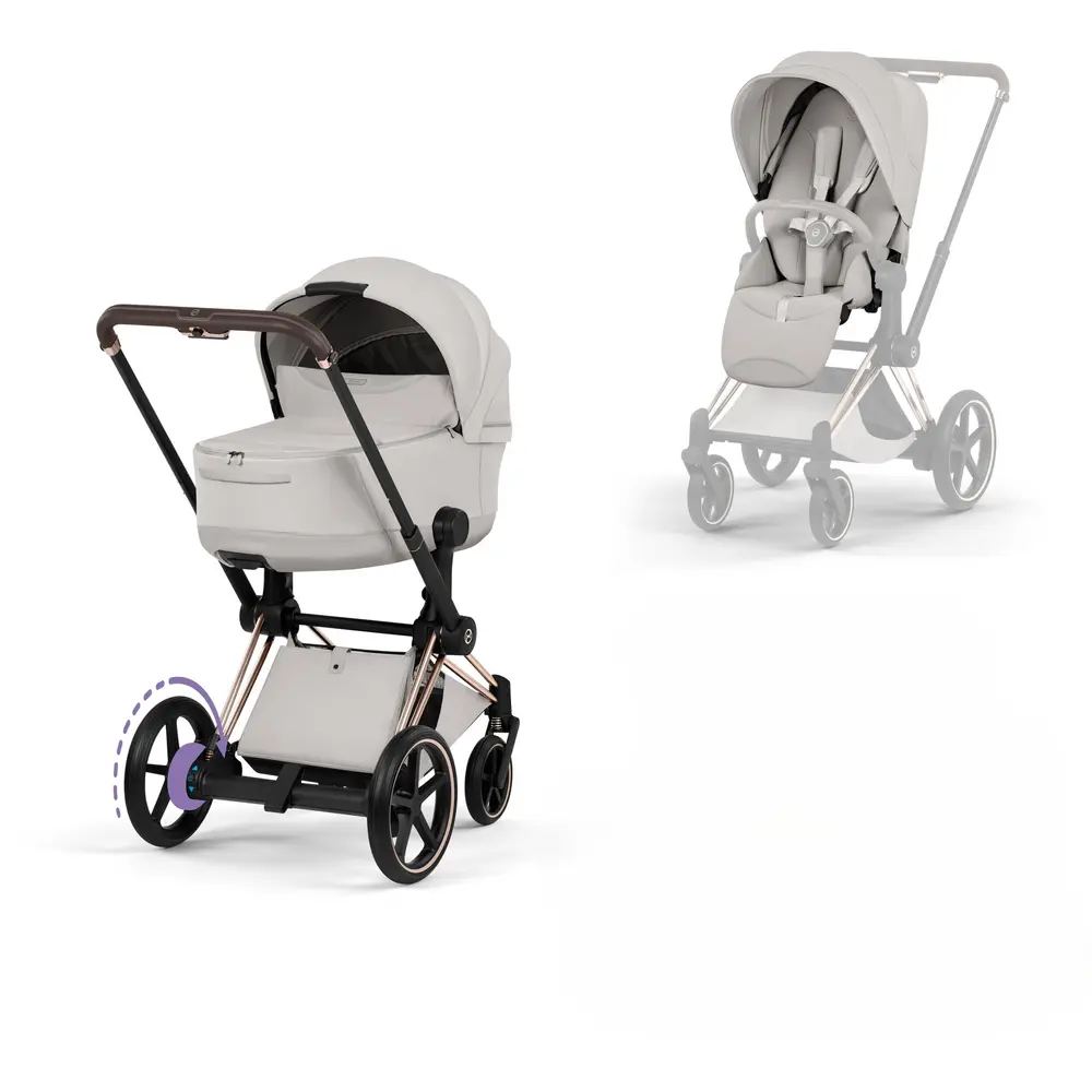 Cybex e-Priam Kombivogn - Style - City Grey/Rosegold