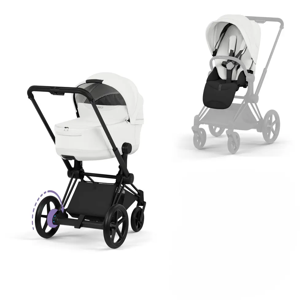Cybex e-Priam Kombivogn - Style - Off White/Matt Black