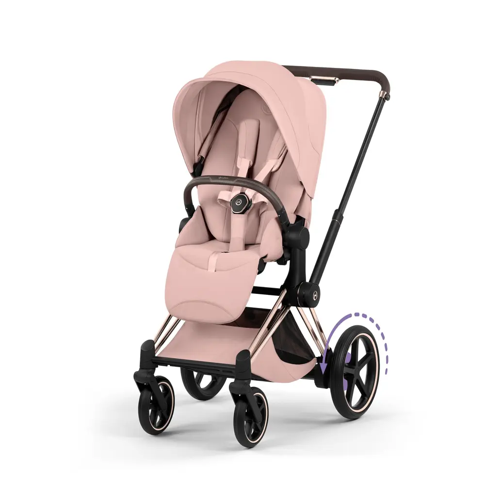 Cybex e-Priam Klapvogn - Style - Peach Pink/Rosegold
