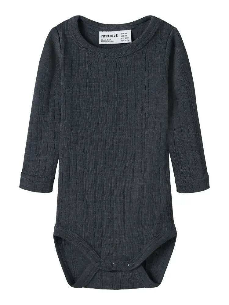 Name It Wang Uld Langærmet Body - Ombre Blue - 50