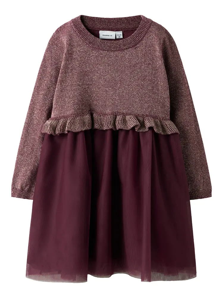 Refraja Strikket Kjole - Burgundy - 92