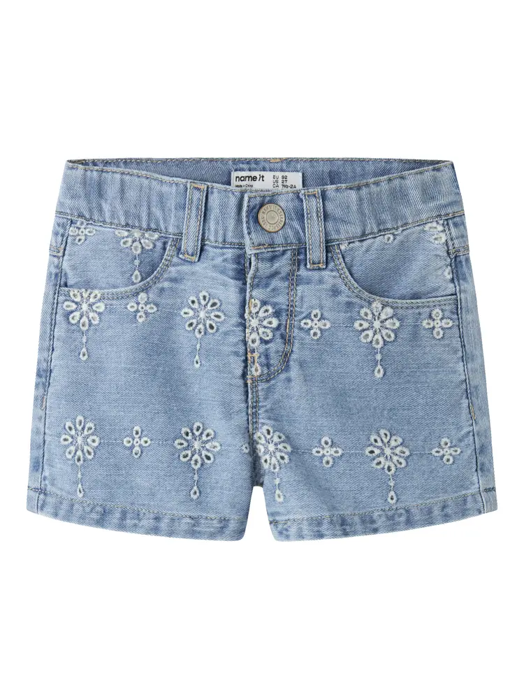 Rose Mom Denim Shorts - Light Blue Denim - 104