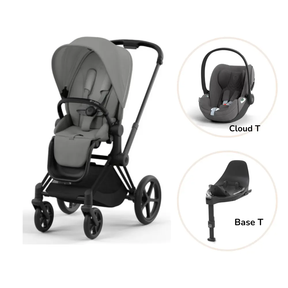 Priam klapvogn inkl. cloud T og base - mirage grey/matt black PLUS