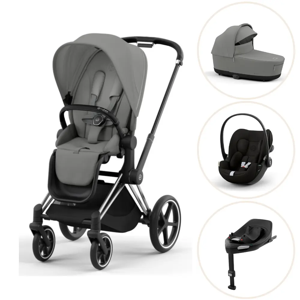 Priam duovogn mirage grey/chrome black inkl. Cloud G og Base G - magic black