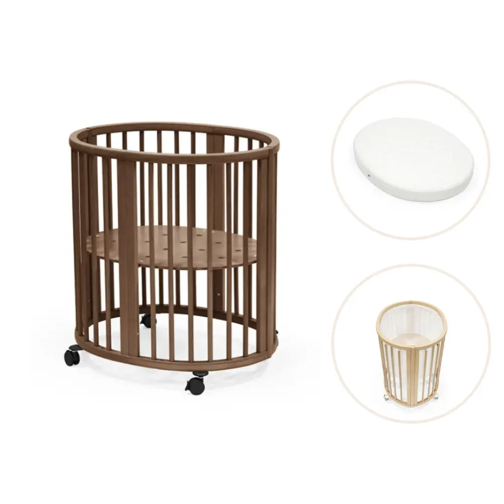 Sleepi mini inkl. madras, lagen og sengerand - Warm brown