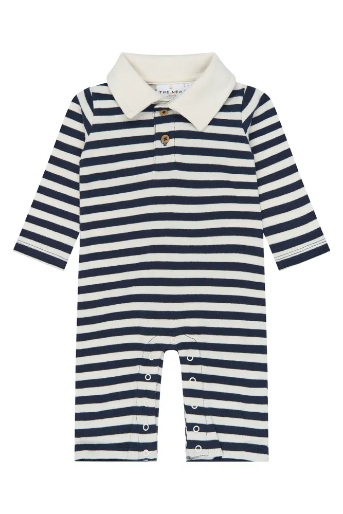 The New Siblings Volker Polo Heldragt - Navy Blazer Striped - 74