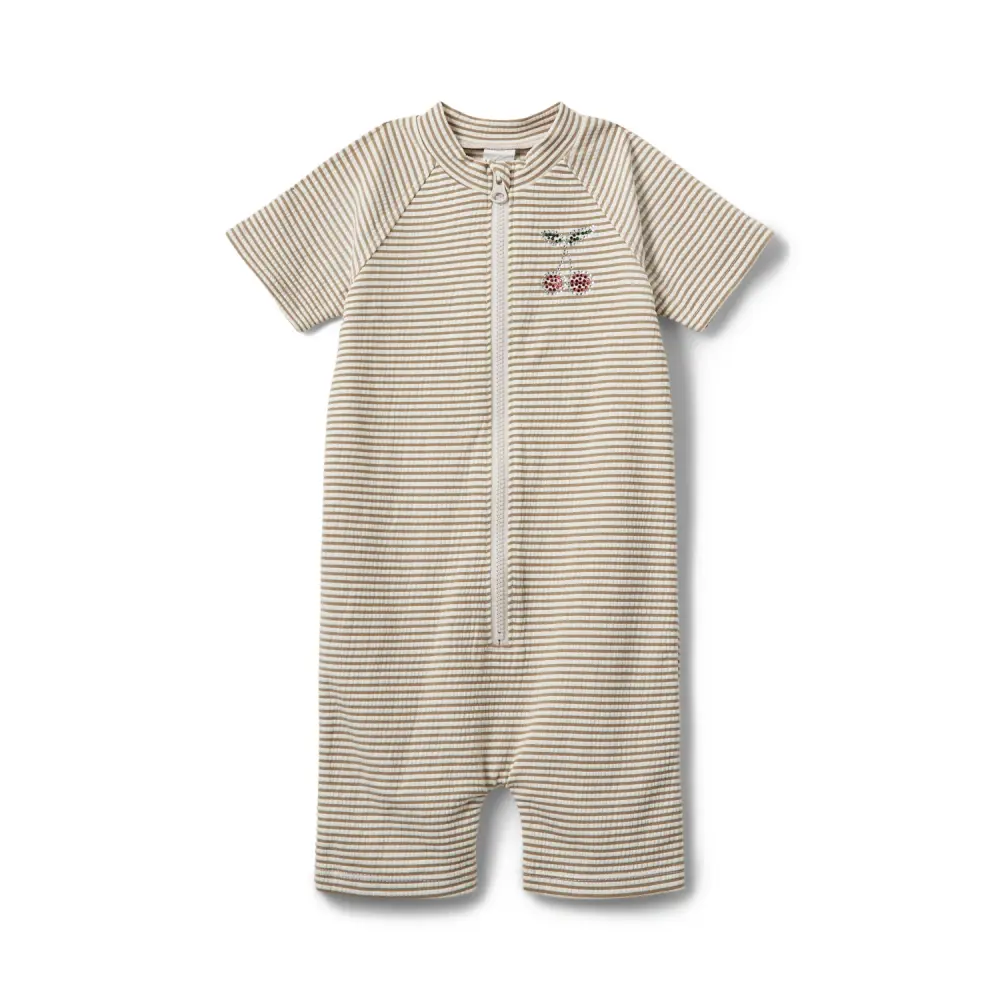 Tilla Badedragt - Warm Stone Stripe - 110