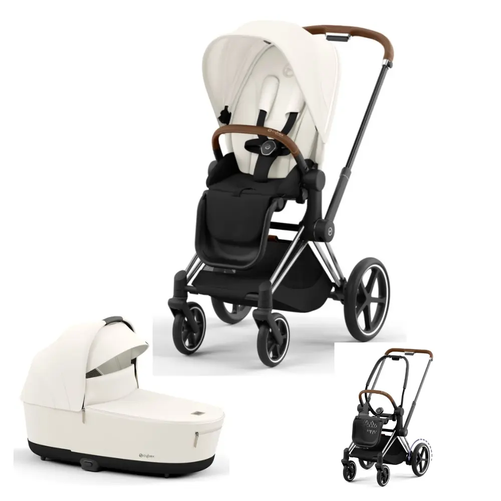 E-Priam kombivogn - Off white/Chrome brown