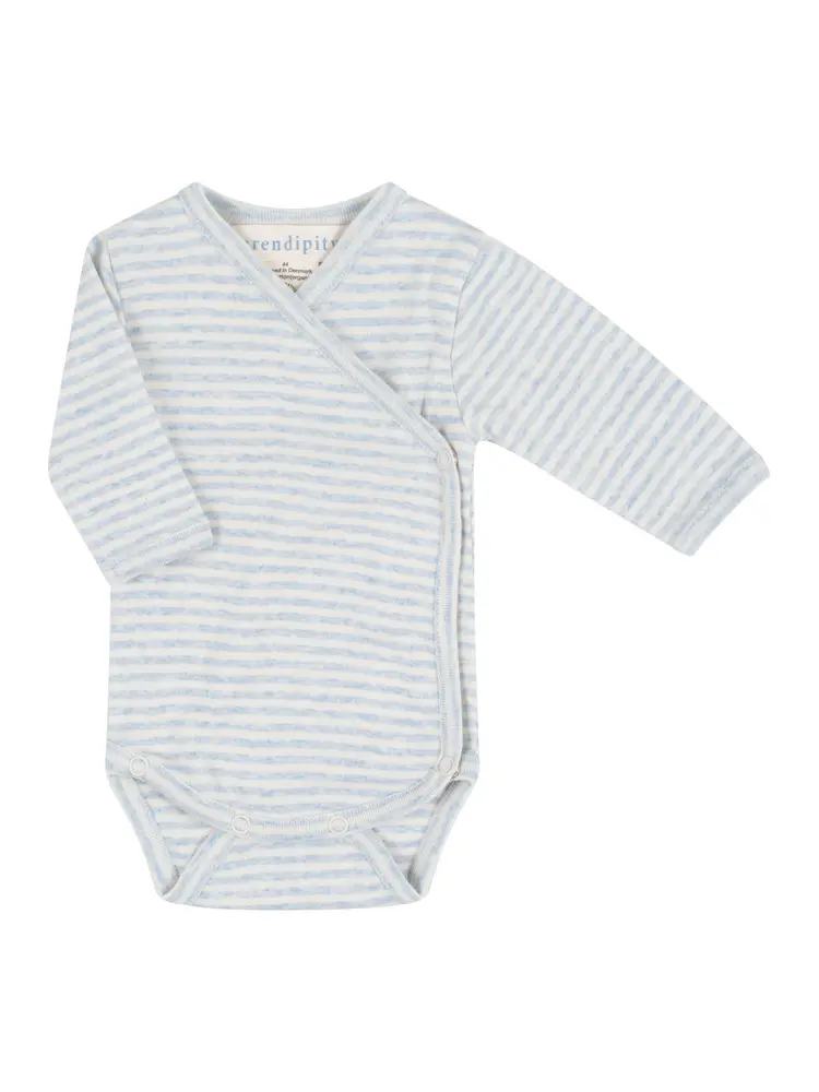 Nyfødt Slå-om Body - Lyseblå - 62CM