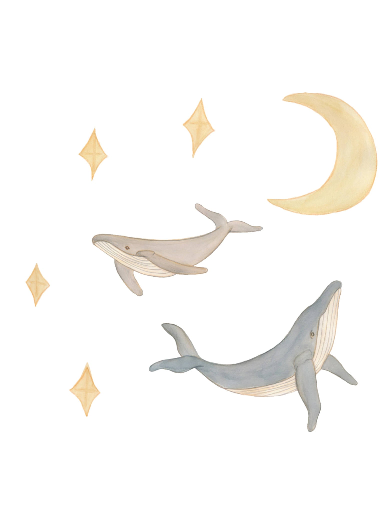 That's Mine - Wallsticker hvaler og himmel - Multi