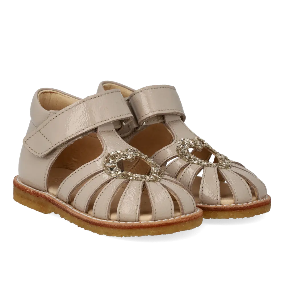 Hjertesandal med glitter - Sand/Champagne Glitter - 21