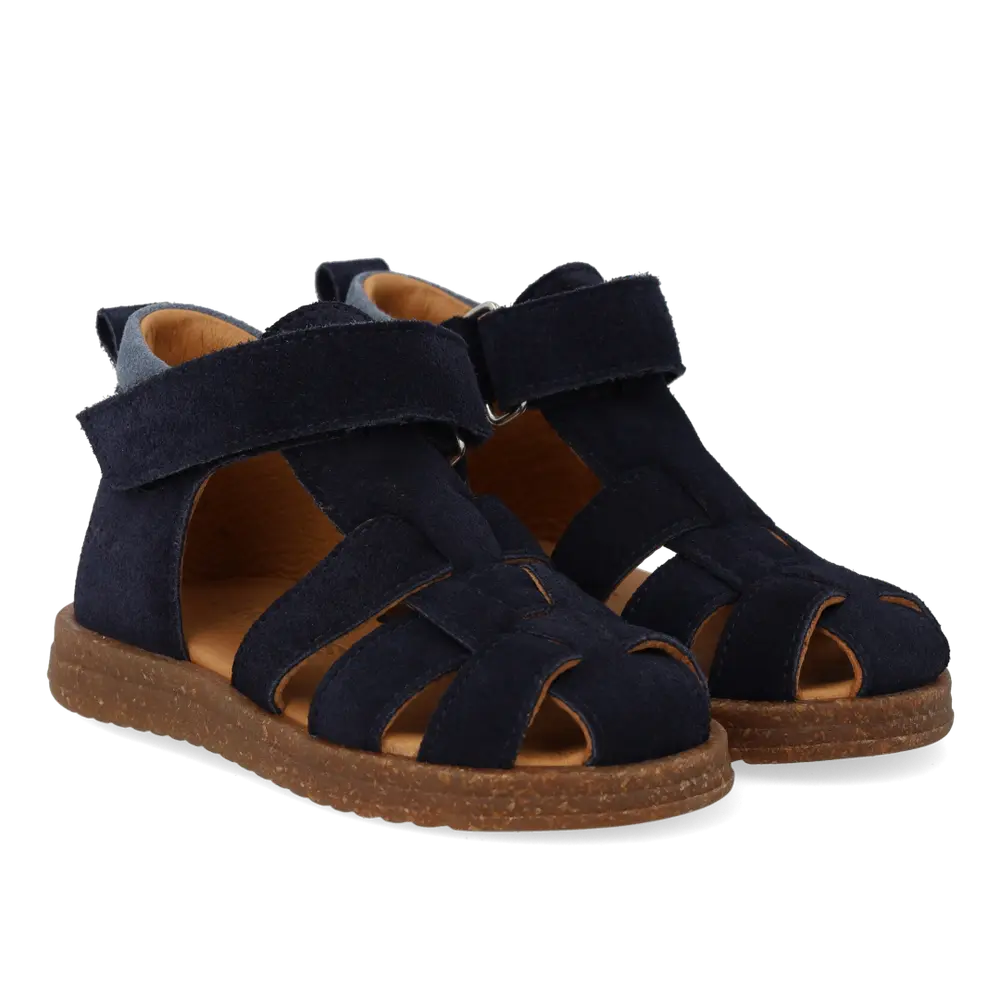 Begynder Sandal m Velcro - Navy/Blue Fog - 22