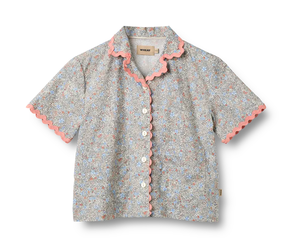 Vilma Lace T-Shirt - Air Blue Flowers - 110