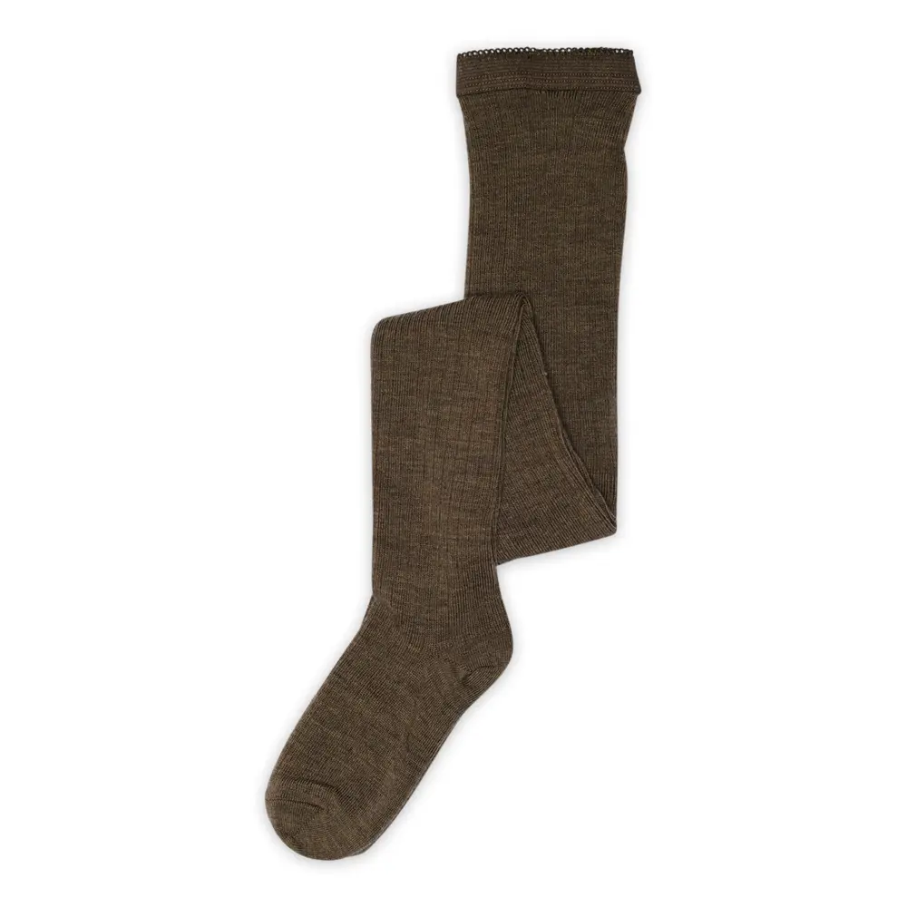 MP Denmark Uld Strømpebukser Rib - Brown - 110