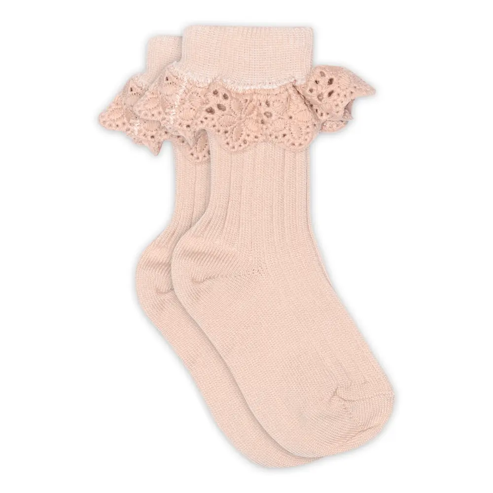 MP Denmark Lea Strømpe Med Blonder - Rose Dust - 15/16