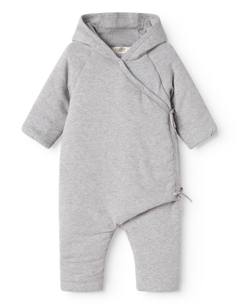 Rex - Vatteret Baby Heldragt - Light Grey Melange - 56-62
