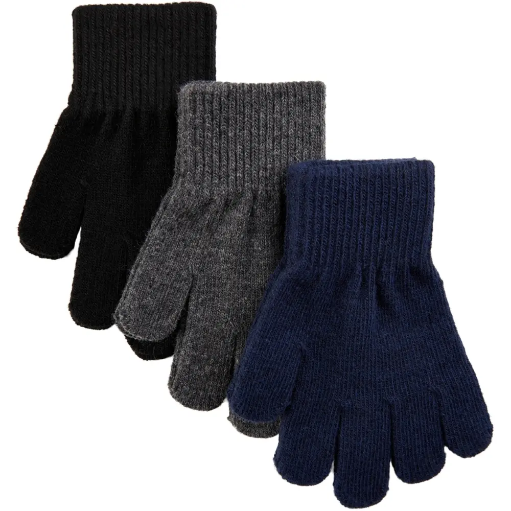 Magic handsker 3 pak - Blue Nights-Antrazite-Black - 4-7 ÅR