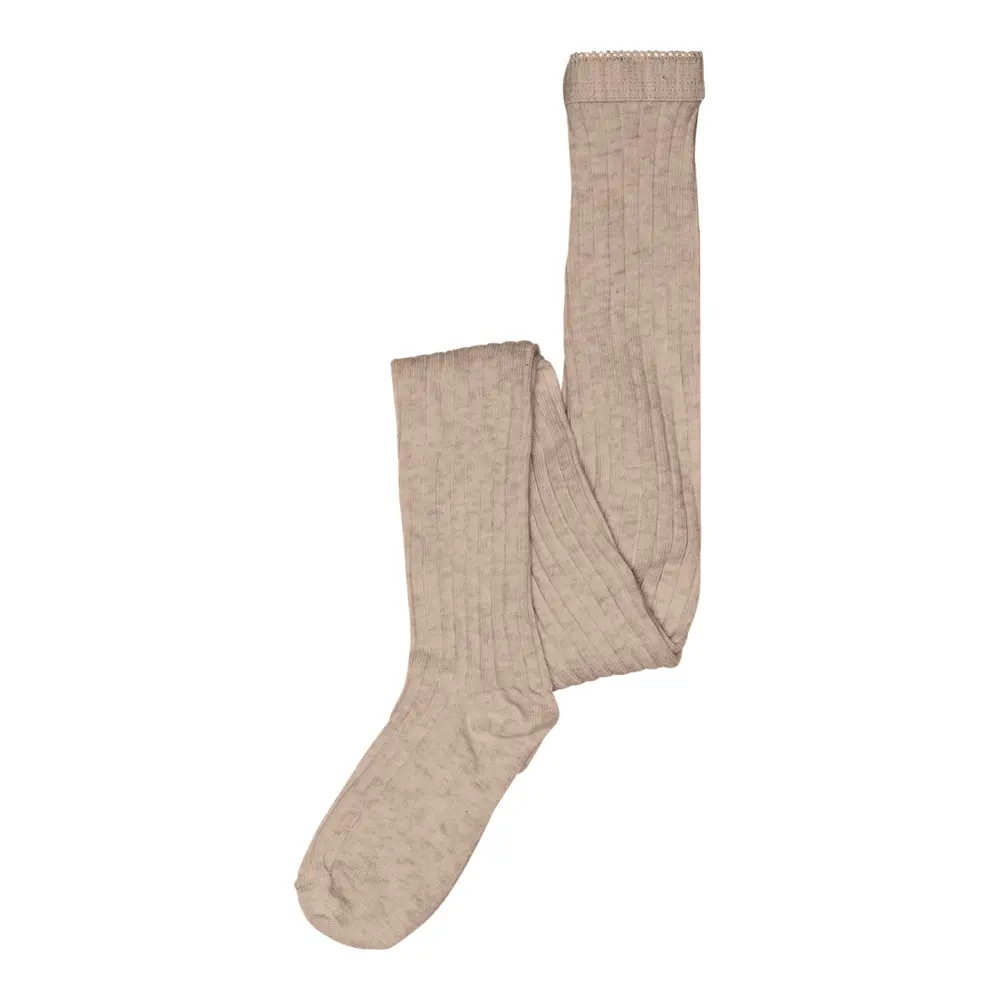 MP Denmark Uld Strømpebukser Rib - Beige - 110