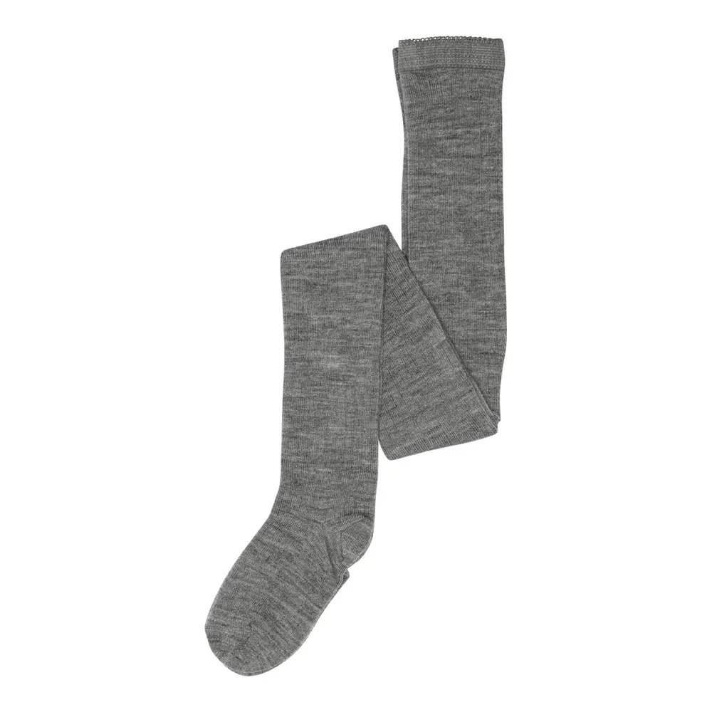 MP Denmark Uld Strømpebukser Rib - Grey Melange - 110