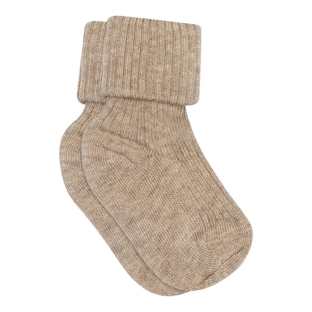 MP Denmark Baby Ankelstrømpe - Light Brown Melange - 25/28