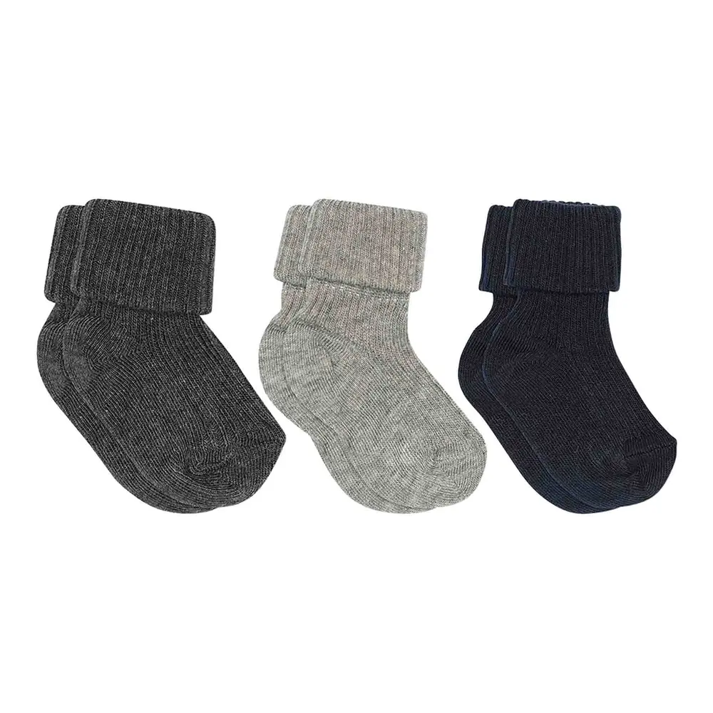 Rib baby strømper 3-pak - Multi - 19/21