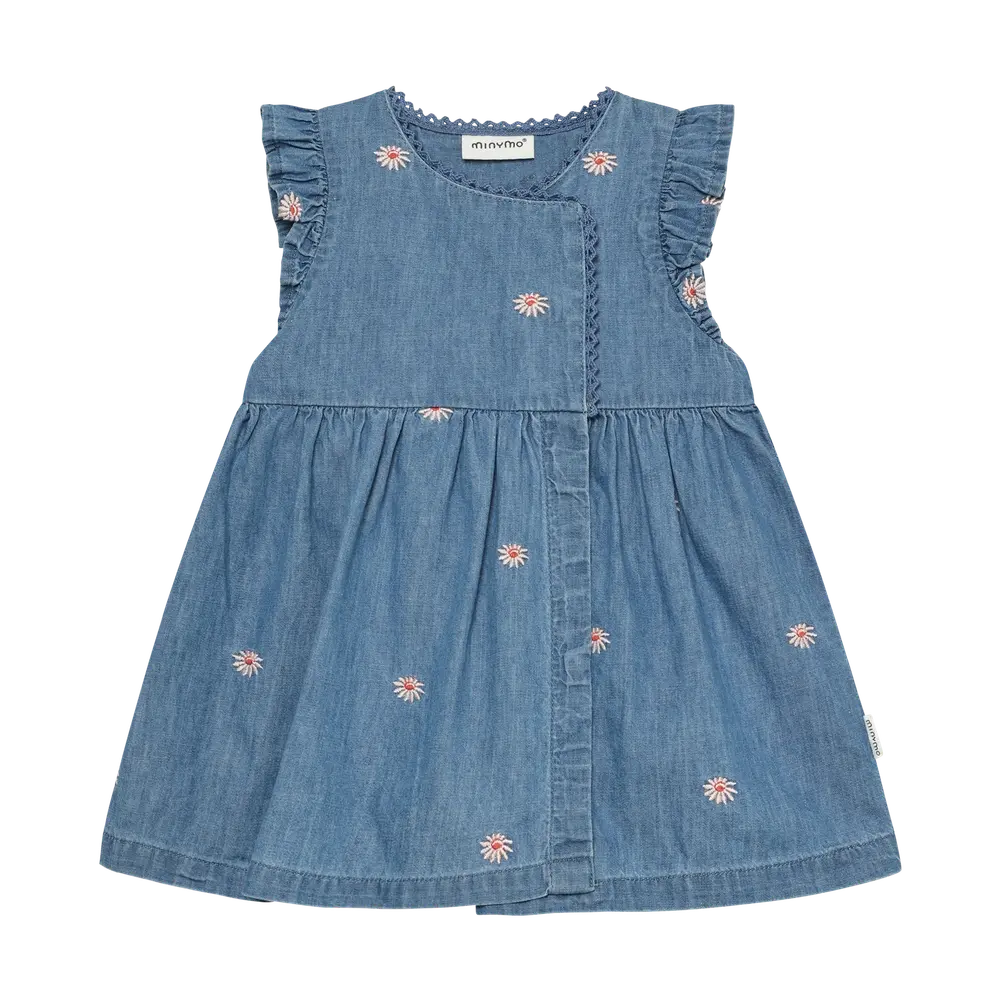 Chambray Kjole - Faded Denim - 74