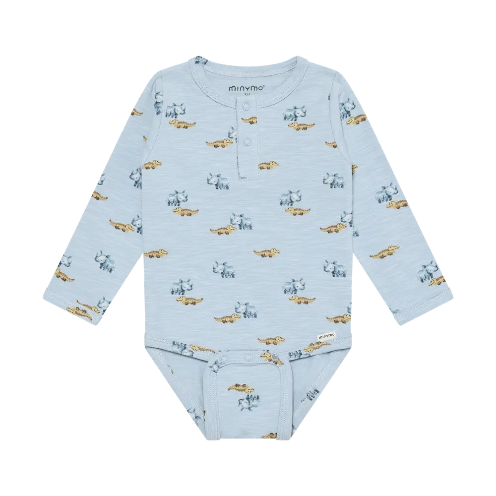 Langærmet Body m. Print - Niagara Mist - 56