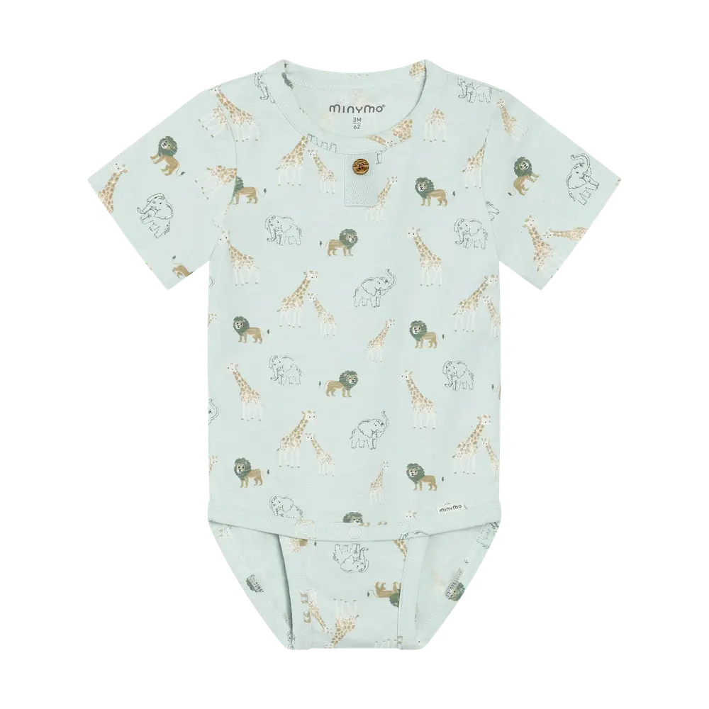 Kortærmet Body m. Print - Sprout Green - 56