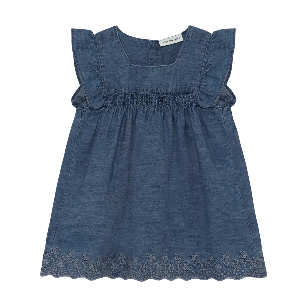 Chambray Kjole - Faded Denim - 56