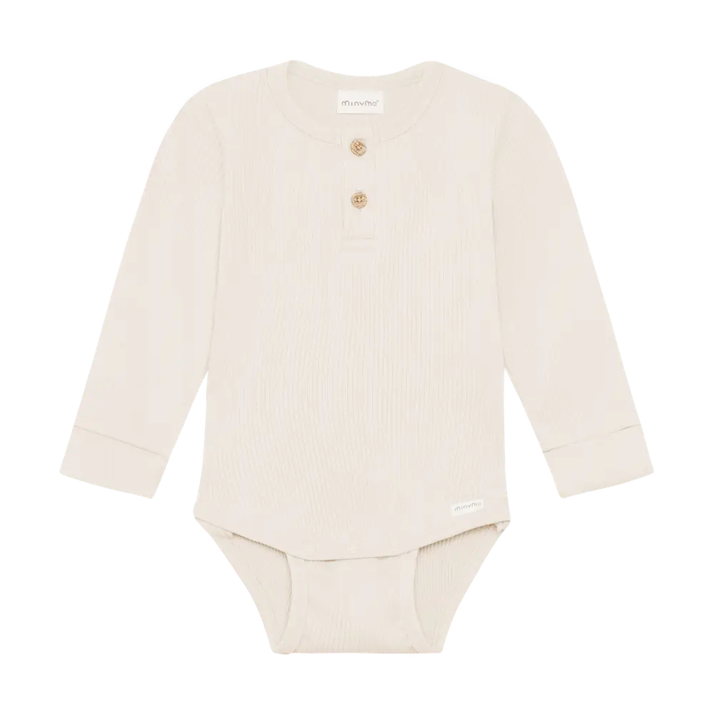 Minymo Langærmet Rib Body - Feather Gray - 92