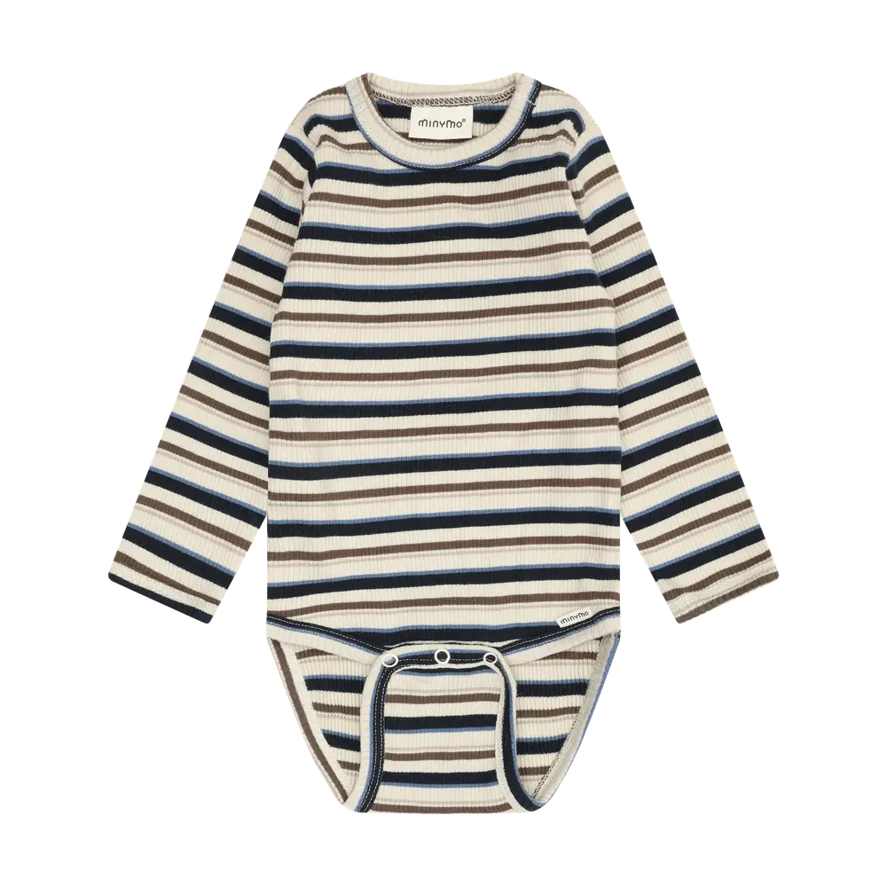 Minymo Langærmet Rib Body - Dark Sapphire - 62