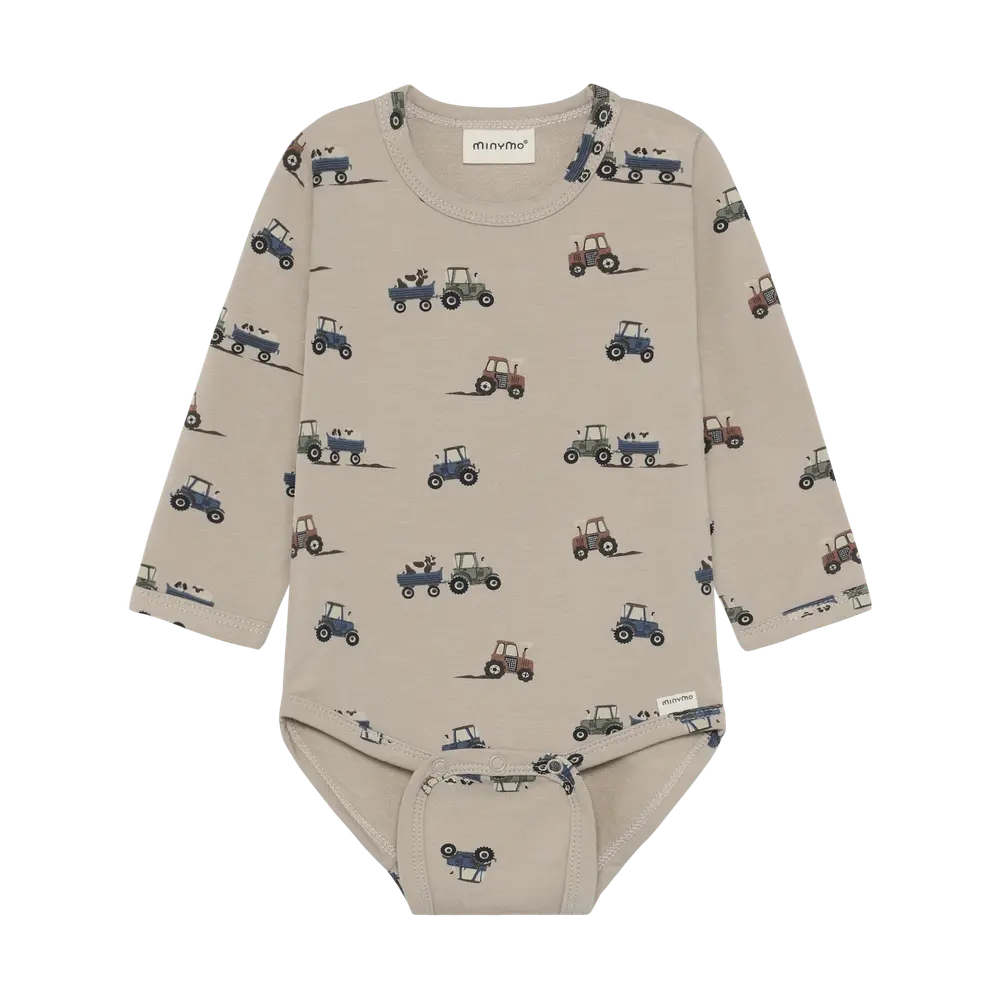 Minymo Langærmet Body - Feather Gray - 74