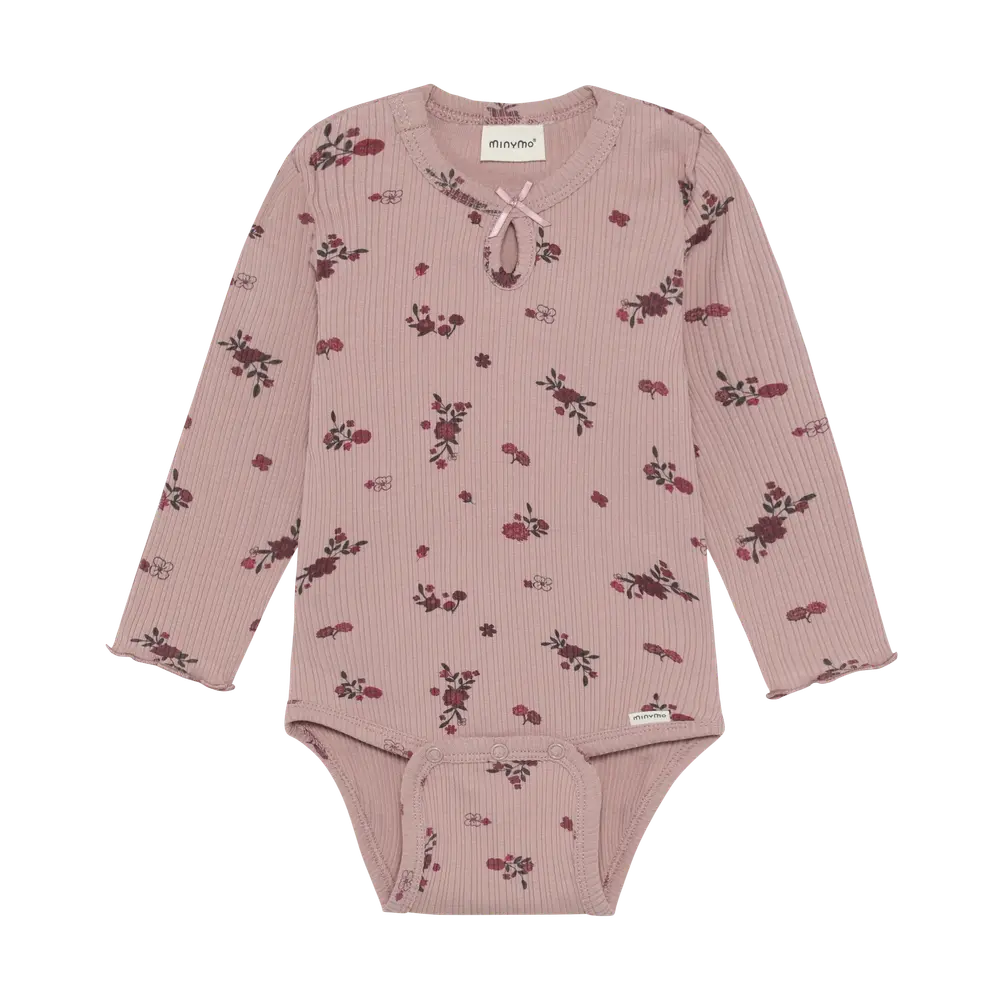 Minymo Langærmet Rib Body - Fawn - 86