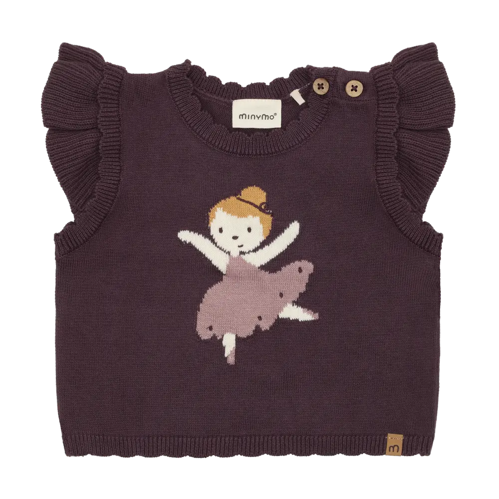 Minymo Strikket Vest - Huckleberry - 62