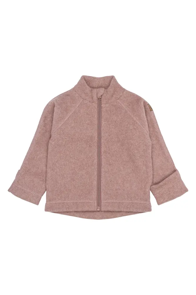 Bomuld Fleece Jakke - Burlwood Melange - 116