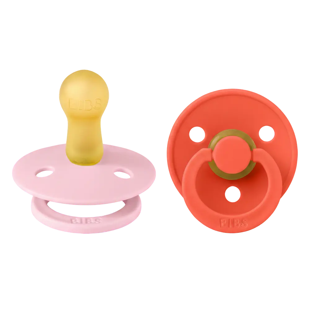 BIBS Sut 2 pk Latex Str 2 - Babypink Tango