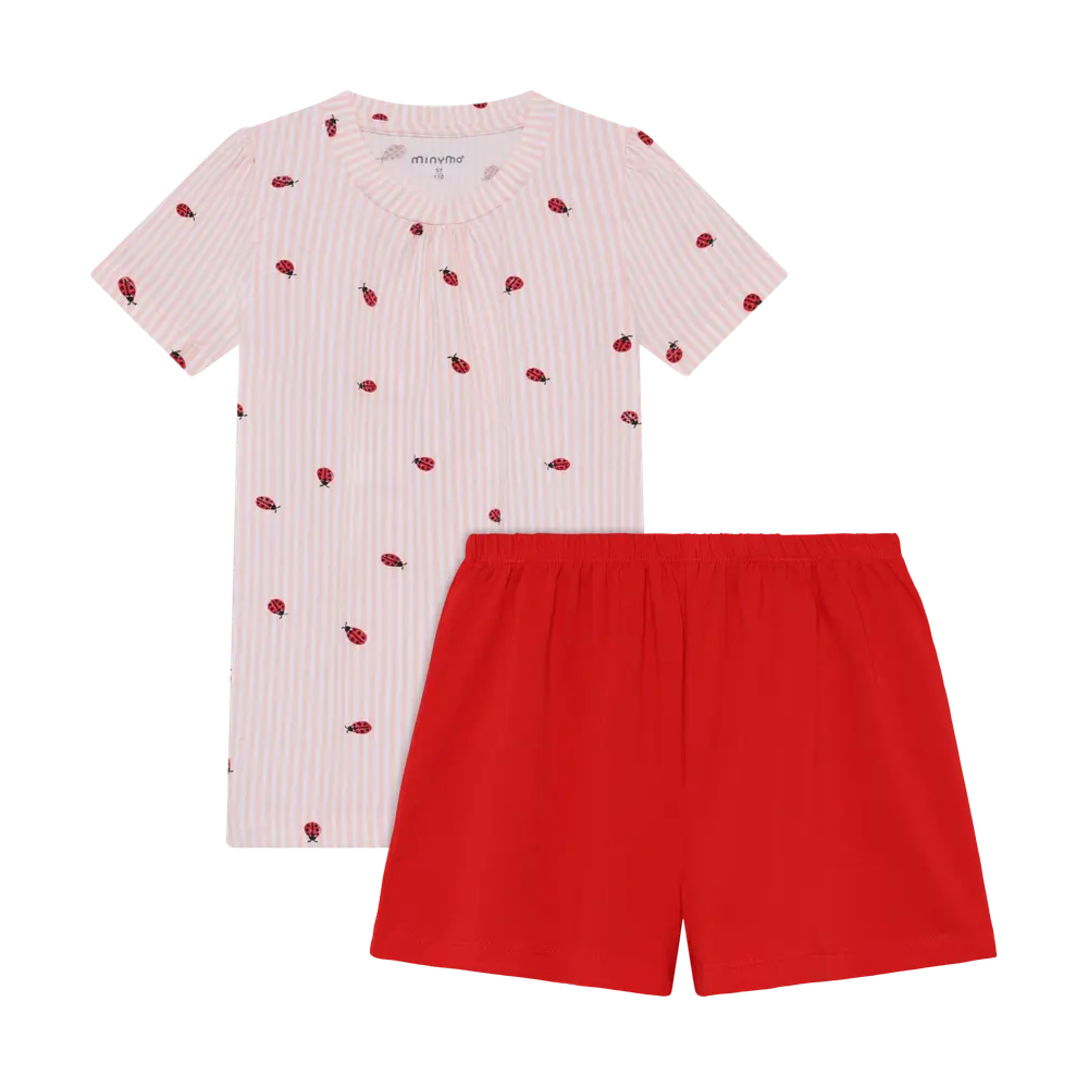 T-shirt og Shorts Sæt - Peach Blush - 104