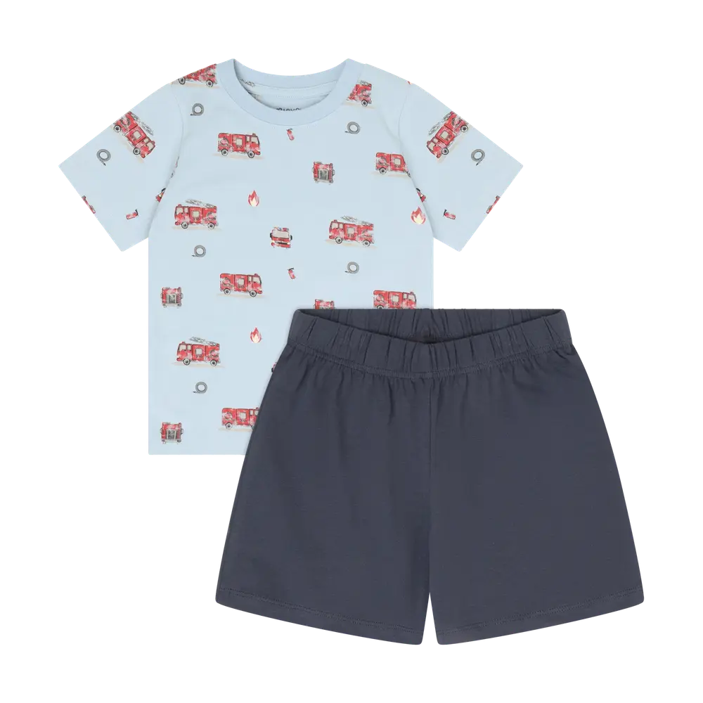 T-shirt og Shorts Sæt - Niagara Mist - 116