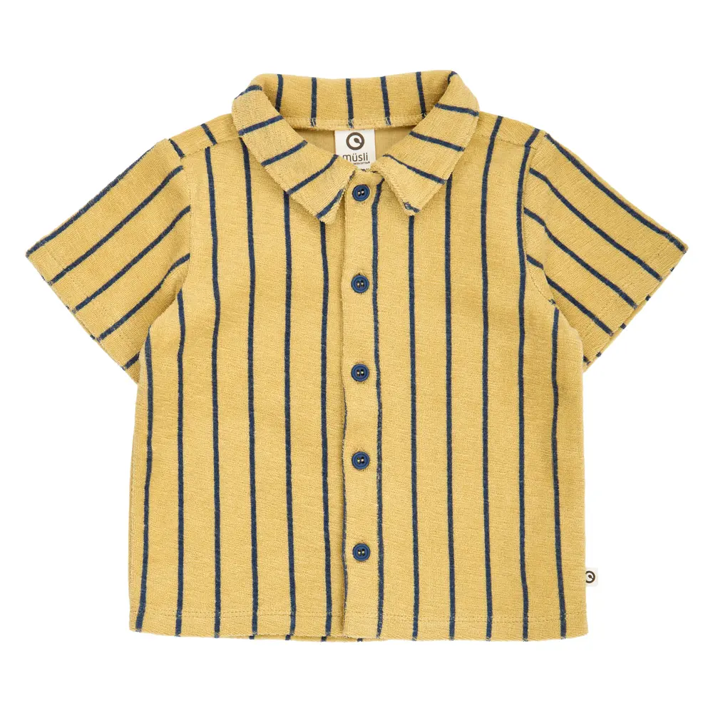Terry Stripede Skjorte - Hemp/ Navy - 68