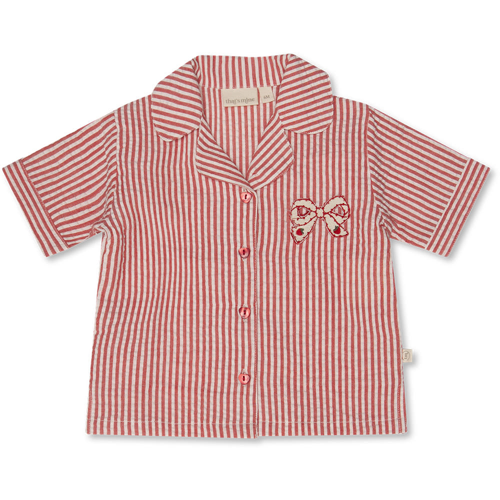 That's Mine - Ino skjorte - Red stripe - 86cm - 18M