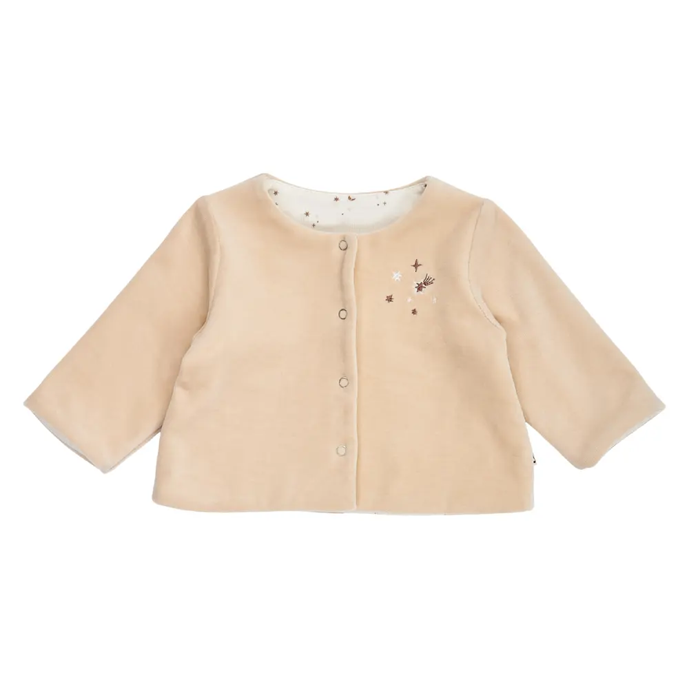 Velour Vendbar Jakke - Oat - 44