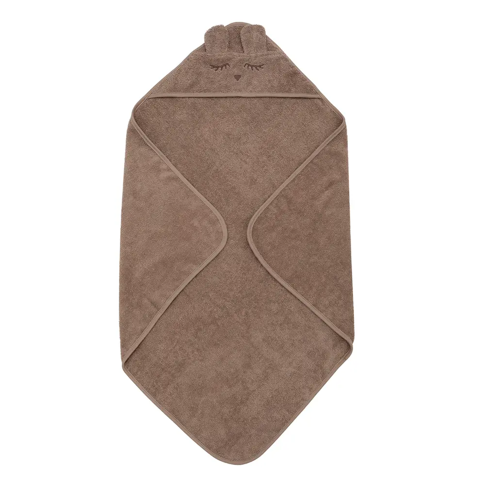 Müsli Badeslag Med Ører I Øko-Bomuld - Walnut - 80x80 Cm